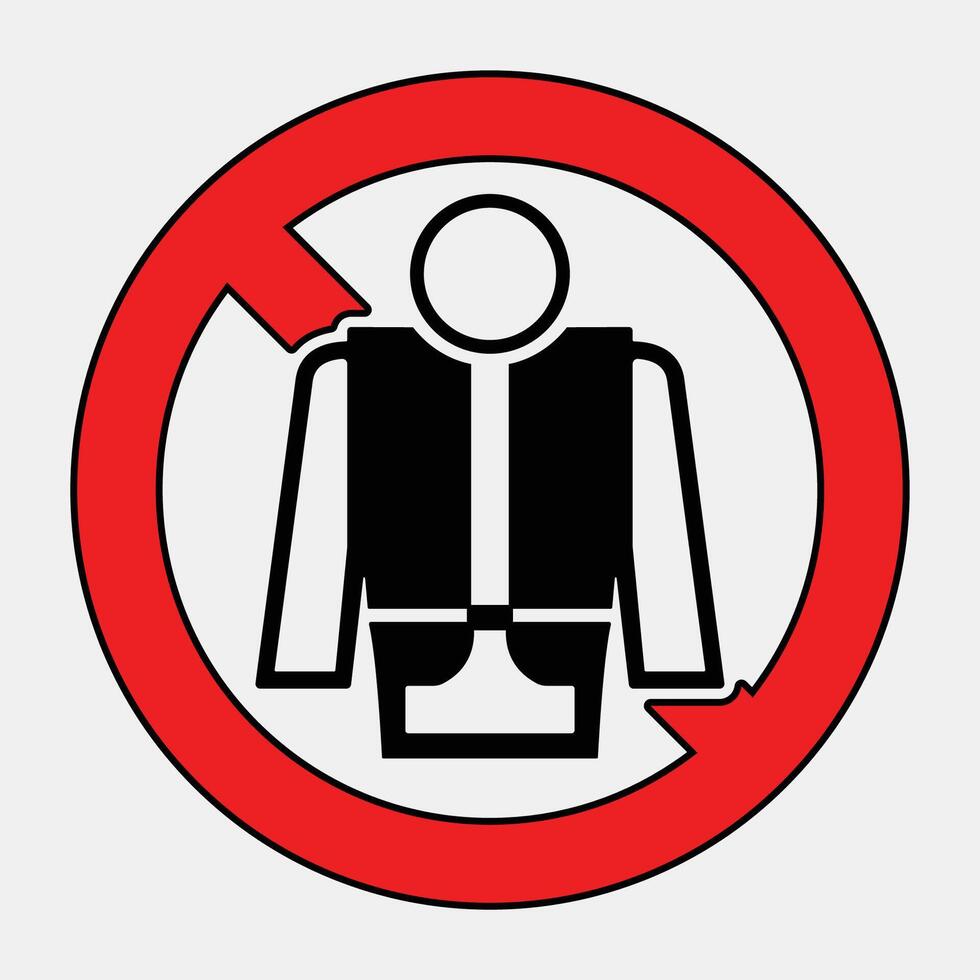 No Entry Sign Featuring Silhouette of a Person vector