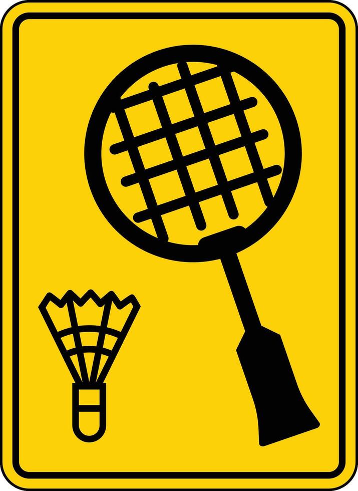 Badminton Black Icon On White Background vector