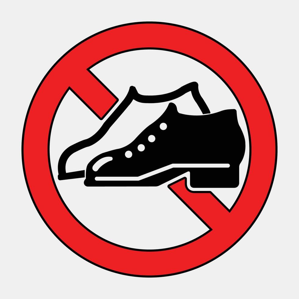 No Shoes Allowed Sign for Indoor Spaces vector