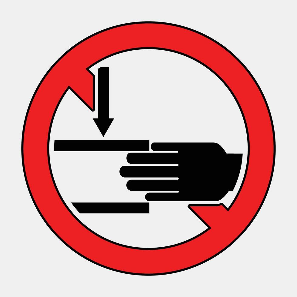 Warning Sign for Hands and Moving Parts Safety vector