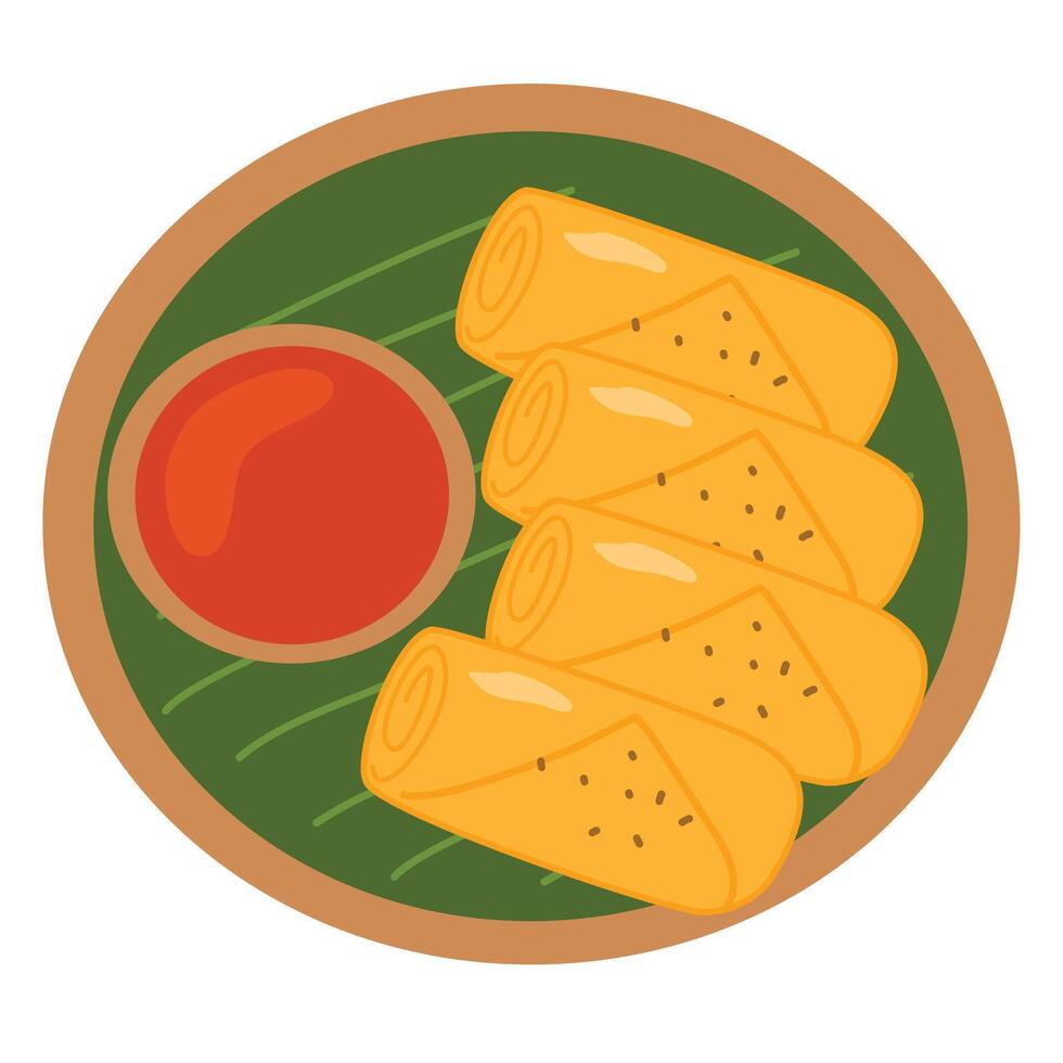 Lumpiang Shanghai, A filipino deep fried spring roll vector