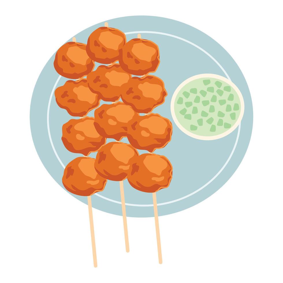 Kwek Kwek Filipino Food illustration vector