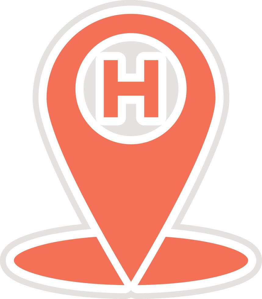 Hospital location Icon Design Illustration vector