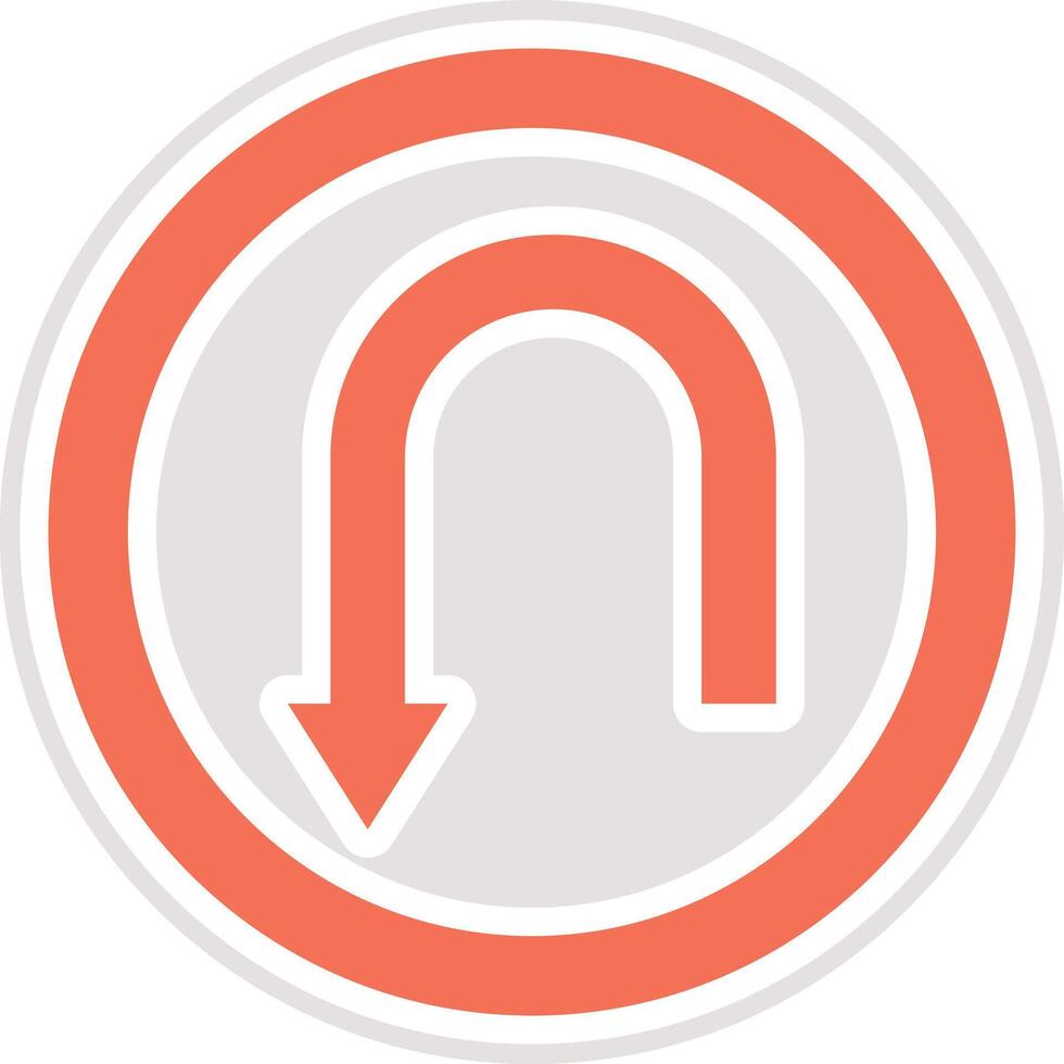 U turn Icon Design Illustration vector