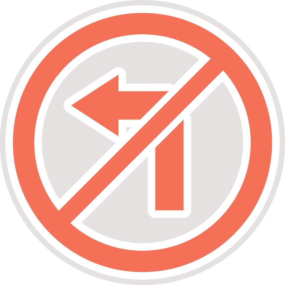 No turn left Icon Design Illustration vector