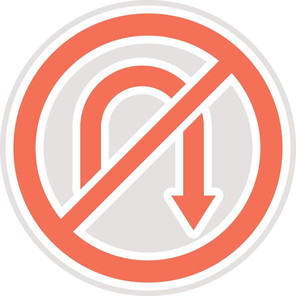 No u turn Icon Design Illustration vector