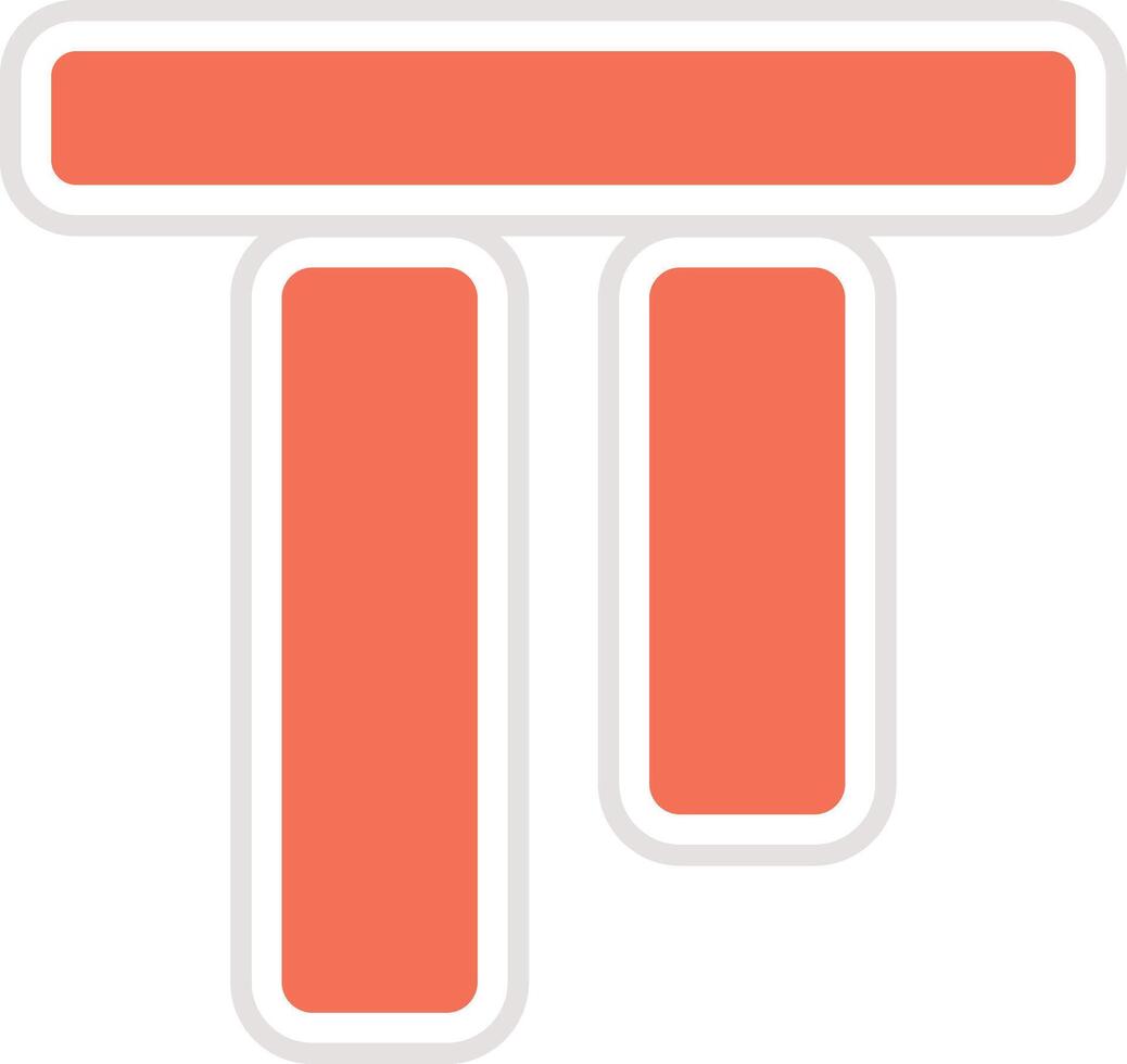 Top alignment Icon Design Illustration vector