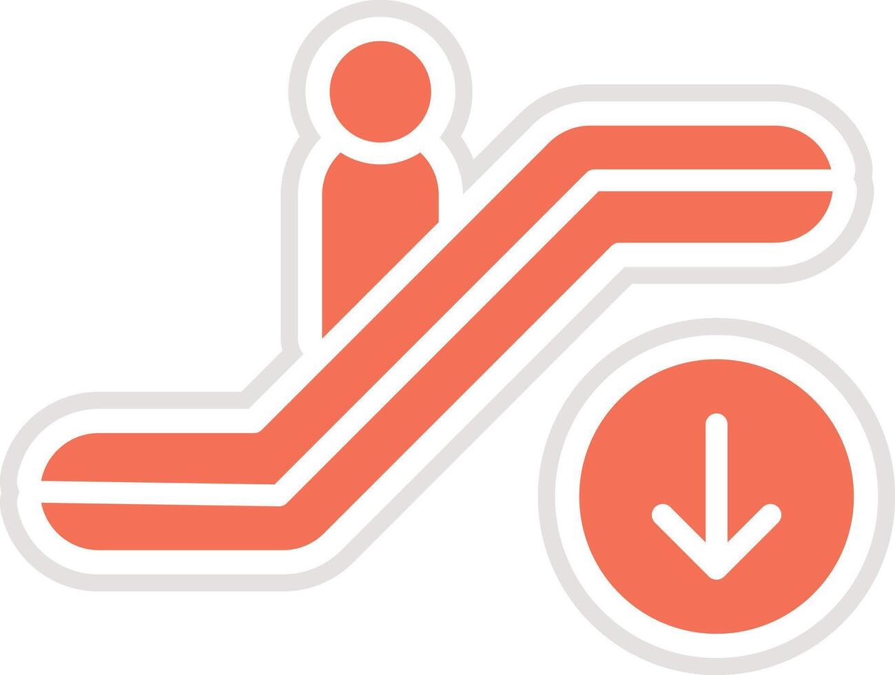 Escalator down Icon Design Illustration vector