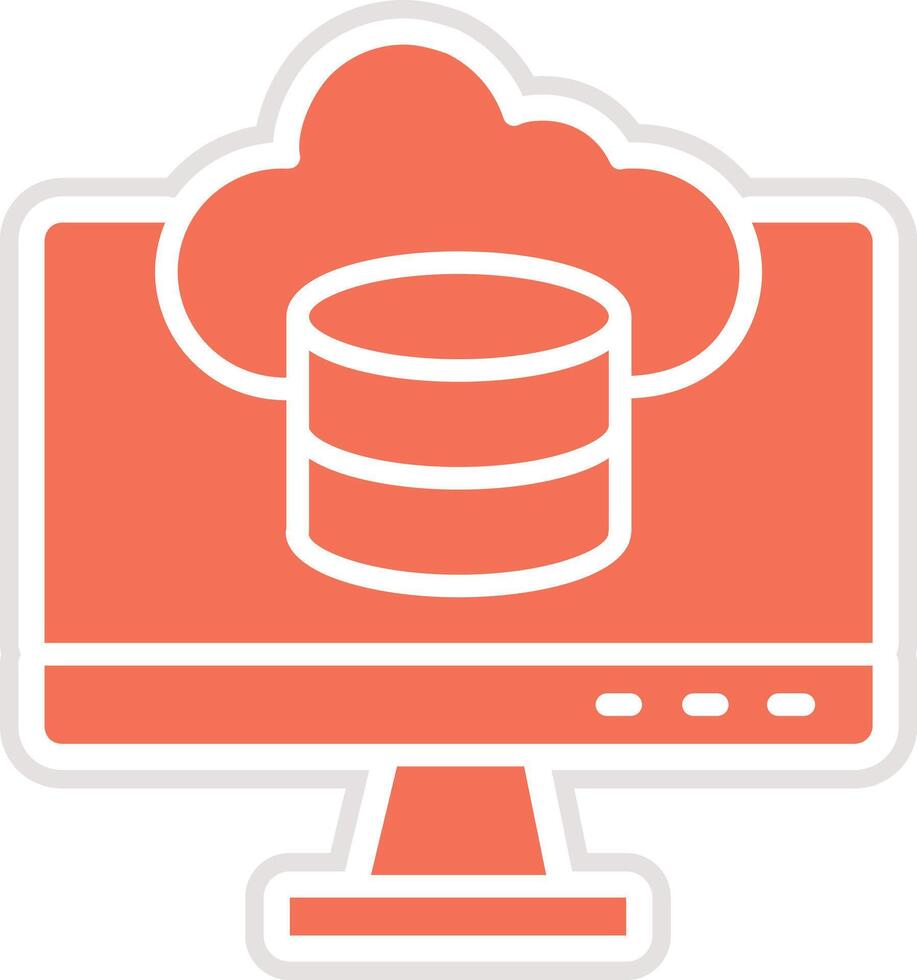 Cloud database Icon Design Illustration vector