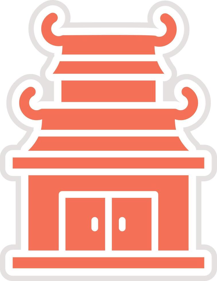 Chinese temple Icon Design Illustration vector
