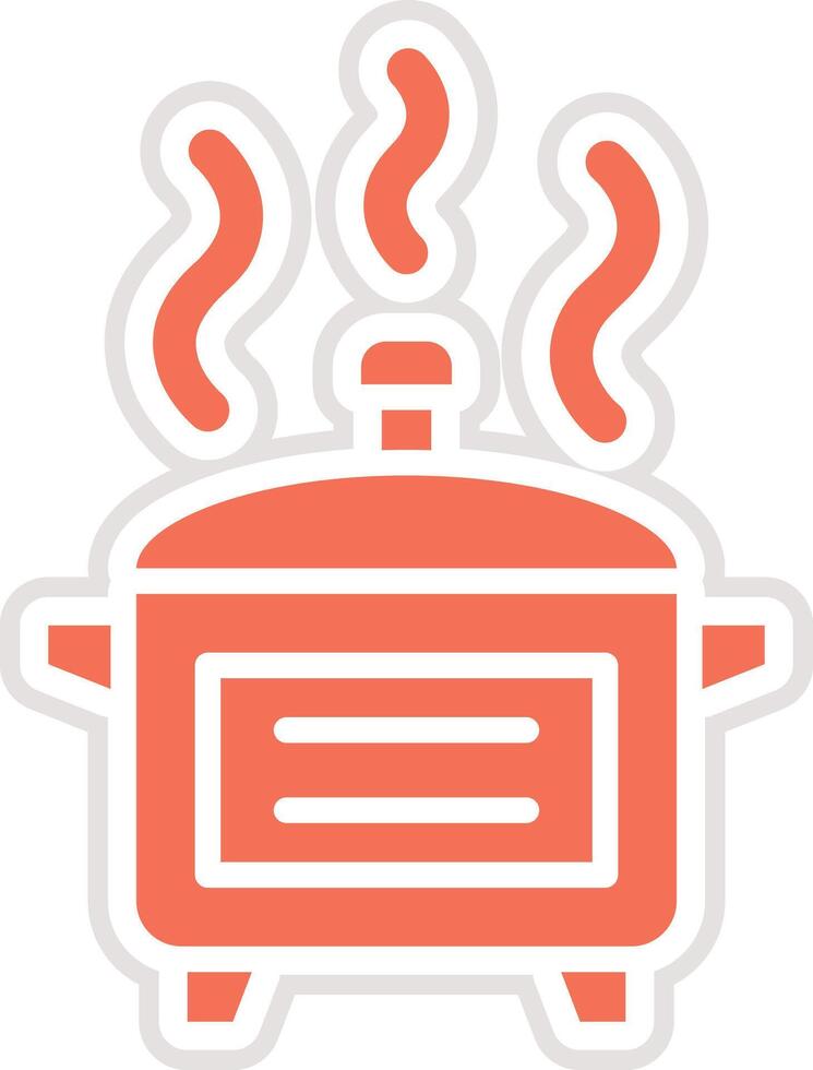 Hot kitchen pot Icon Design Illustration vector