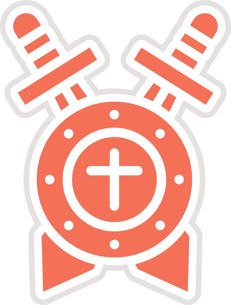 Shield with sword Icon Design Illustration vector