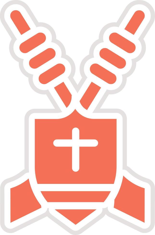Shield with spear Icon Design Illustration vector