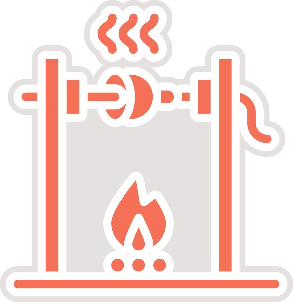 Medieval fire roasting Icon Design Illustration vector