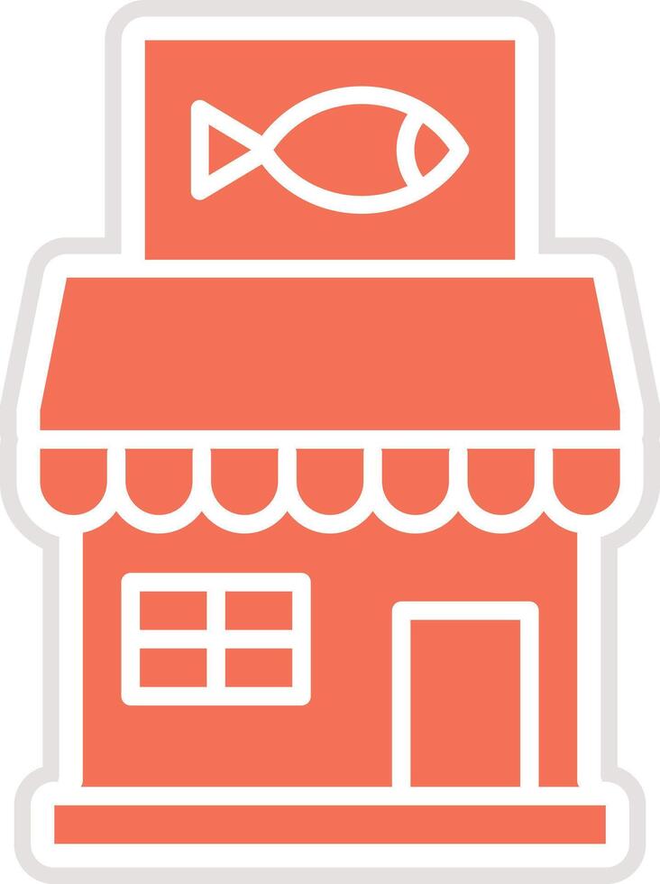 Fish shop Icon Design Illustration vector