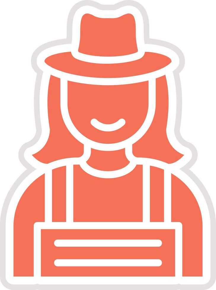 Lady Farmer Icon Design Illustration vector