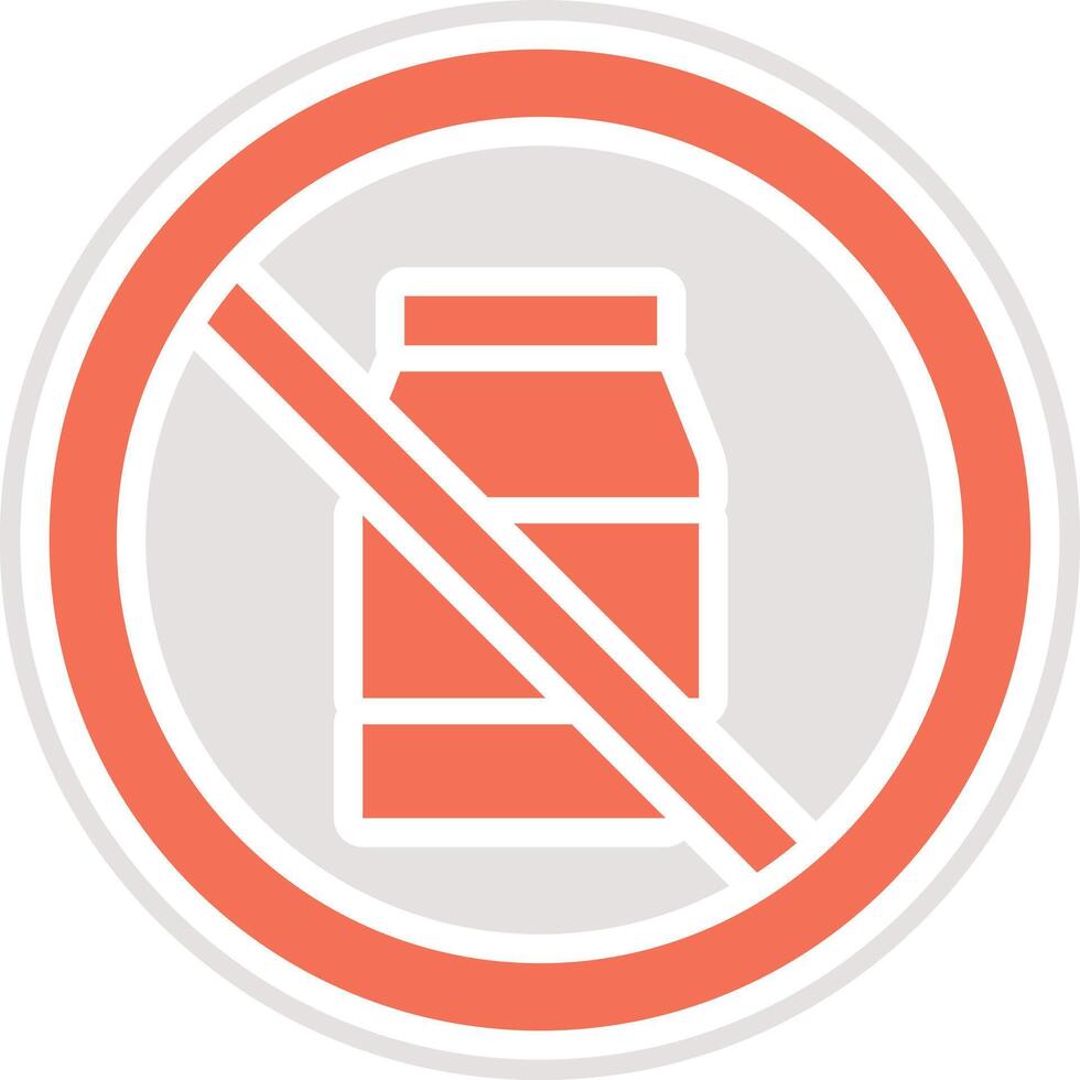 No Milk Icon Design Illustration vector