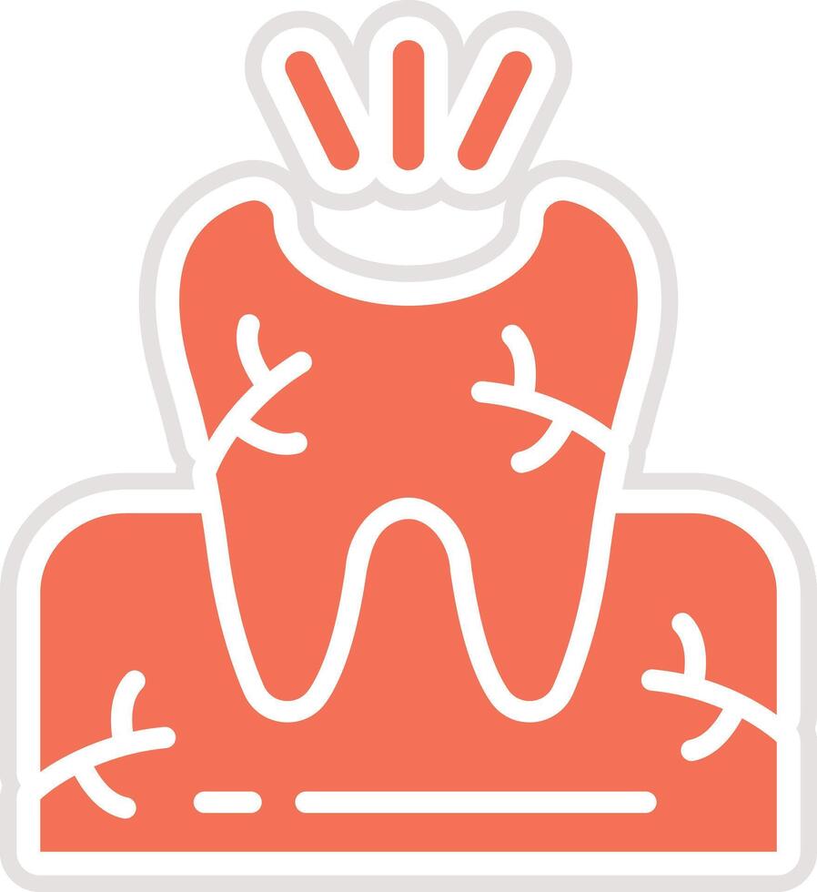 Broken Tooth Icon Design Illustration vector