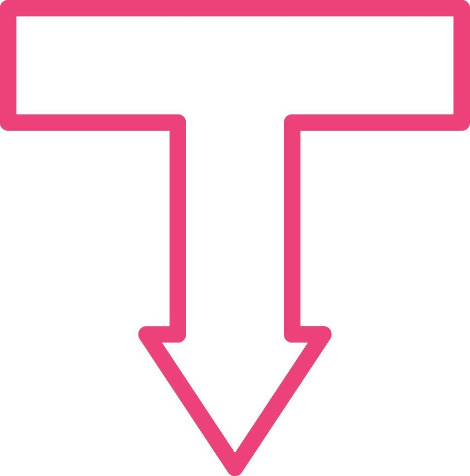 T junction Icon Design Illustration vector