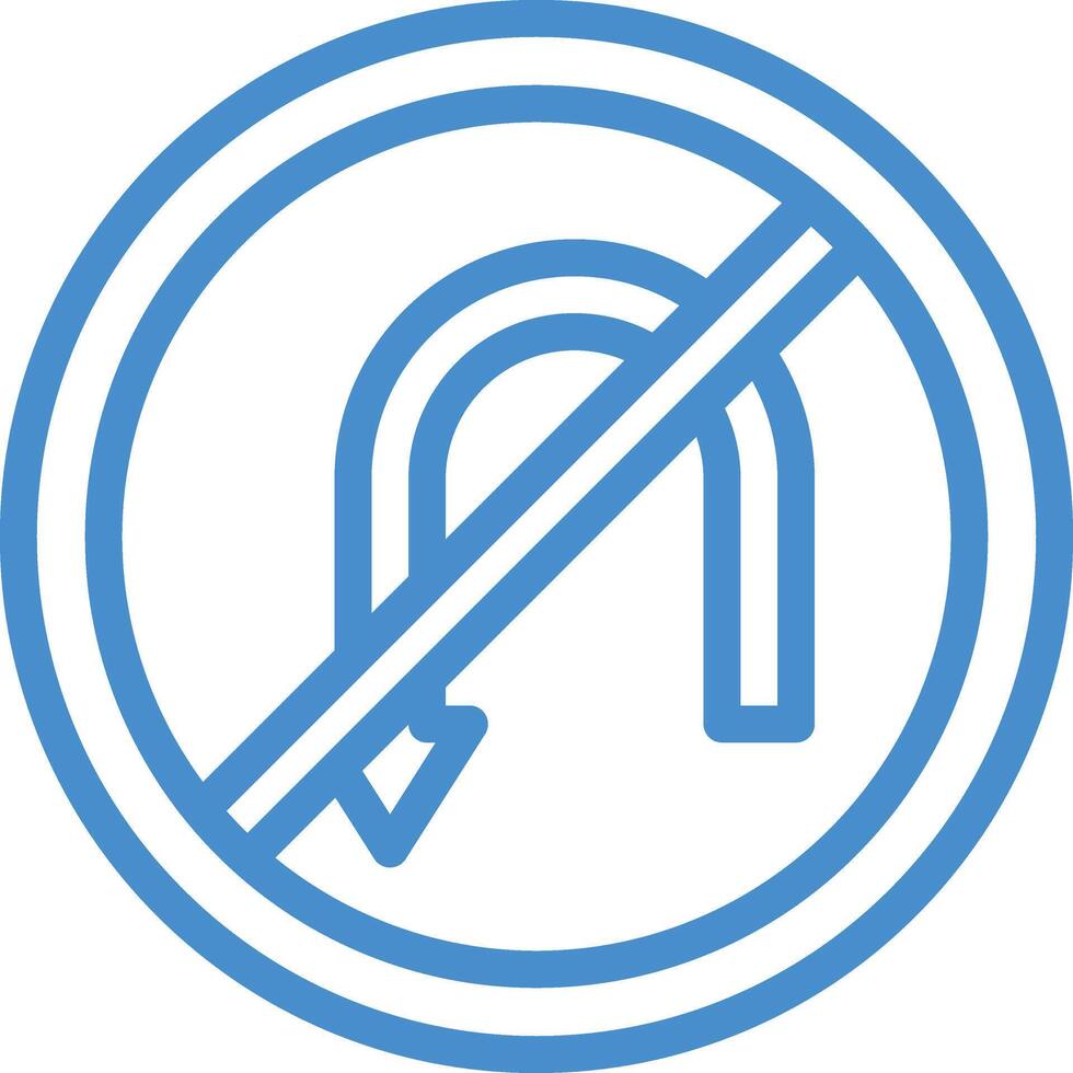 No u turn Icon Design Illustration vector