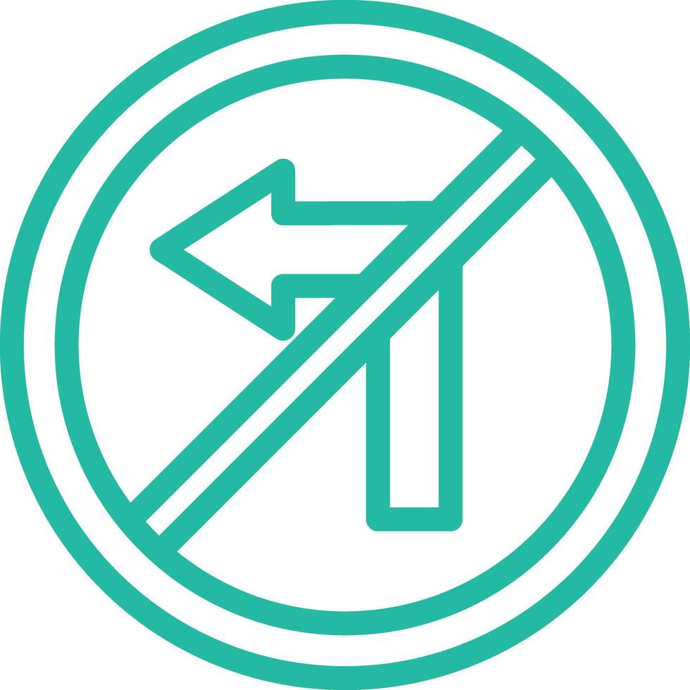 No turn left Icon Design Illustration vector