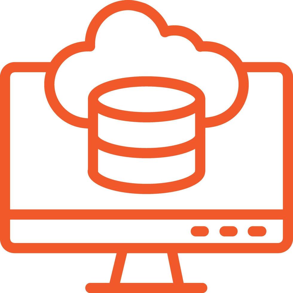 Cloud database Icon Design Illustration vector