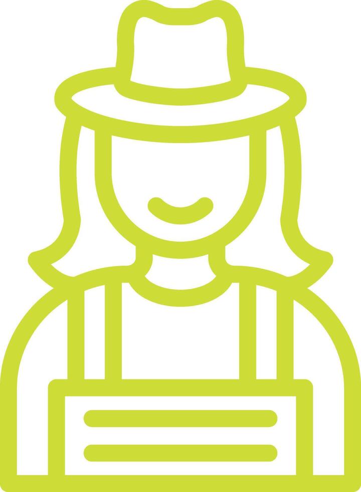 Lady Farmer Icon Design Illustration vector