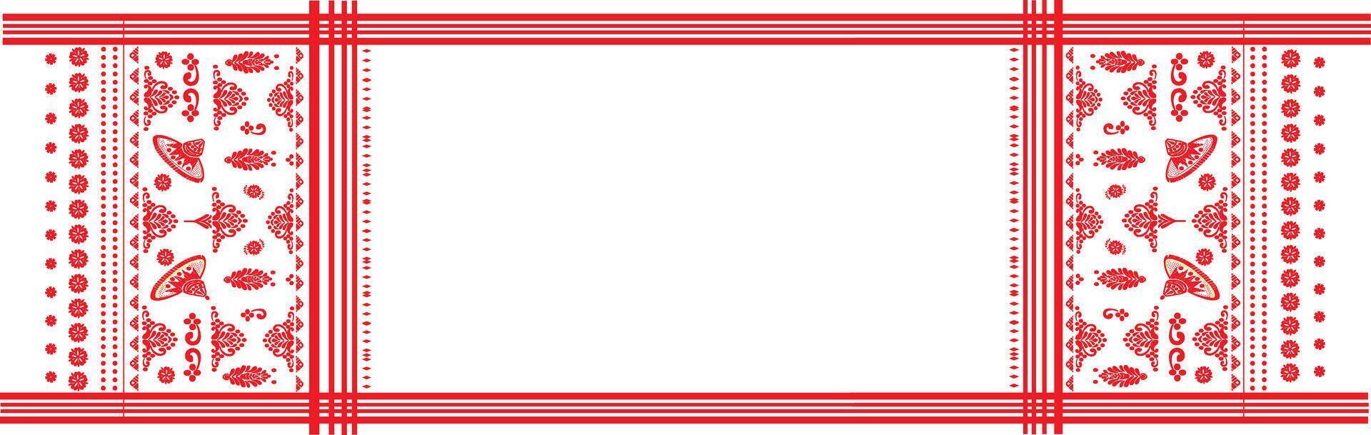 Assamese Gamosa with New Japi Design vector
