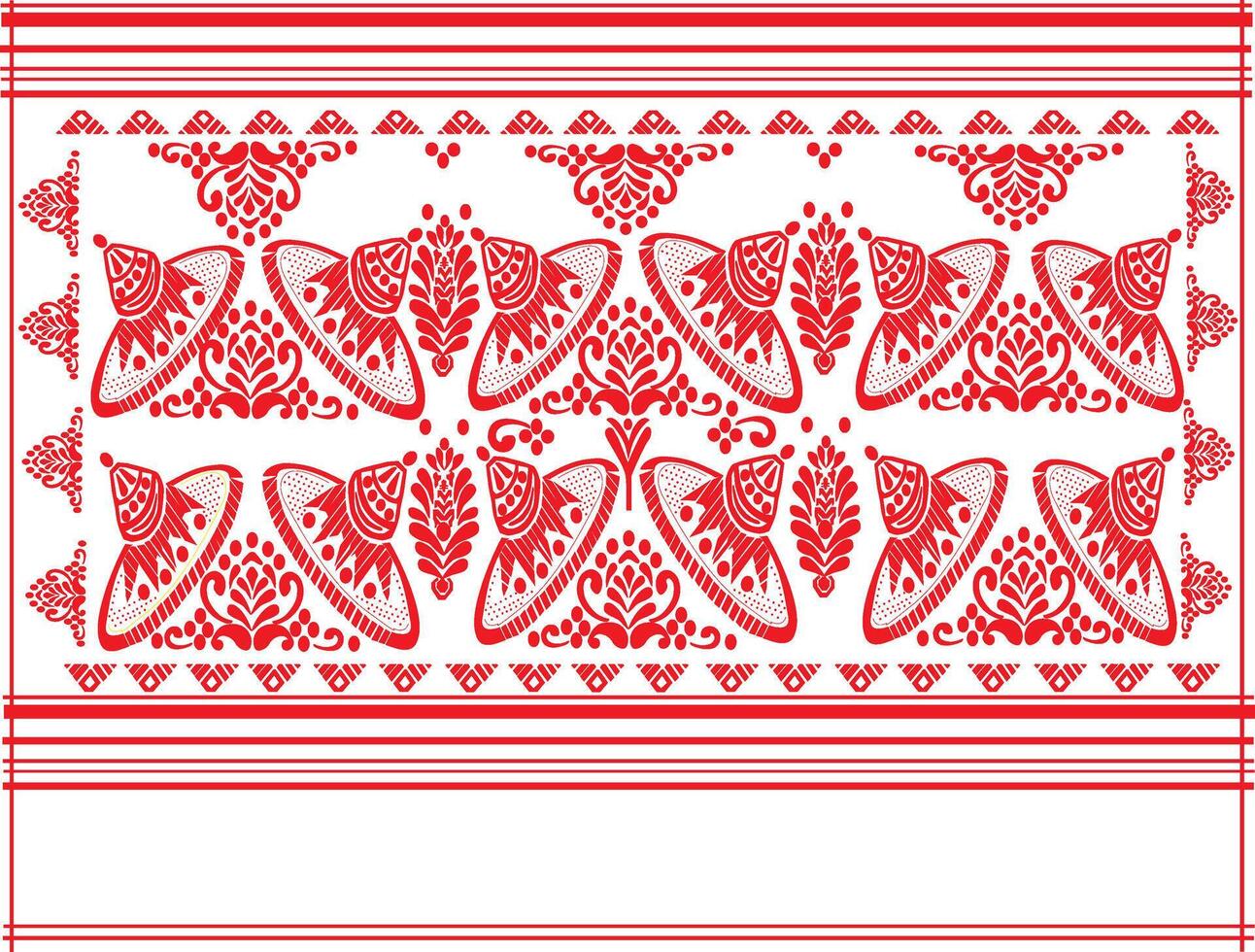 Assamese Gamosa Pattern Design with Japi. vector