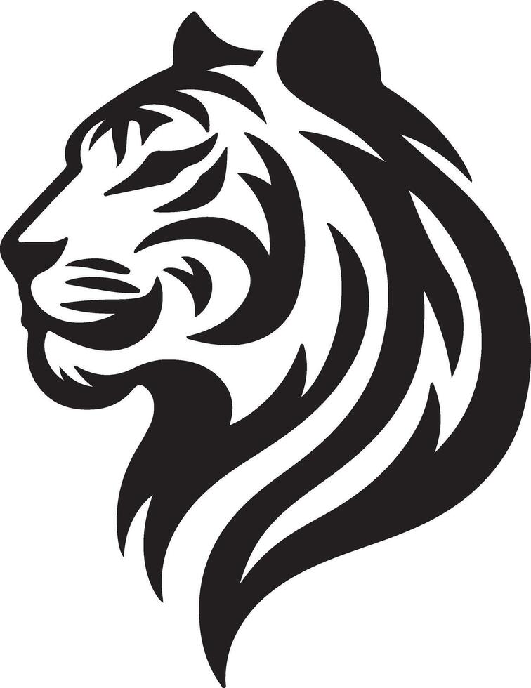 Clean Minimalist Wild Animal Logo Tiger Head Design Template vector
