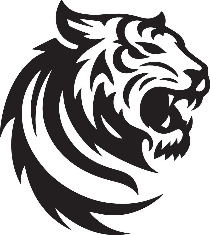 Tiger Head Minimalist Logo Template Clean Wild Animal Design vector
