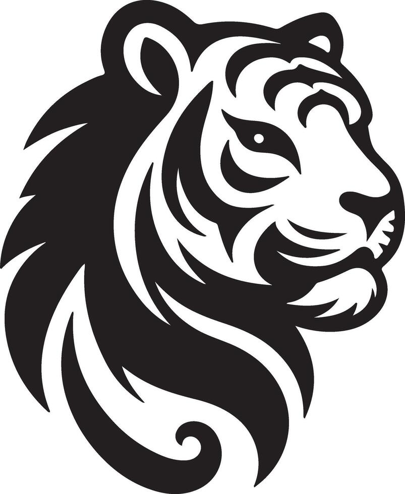Minimalist Tiger Head Logo Template Wild Animal Design for Business vector