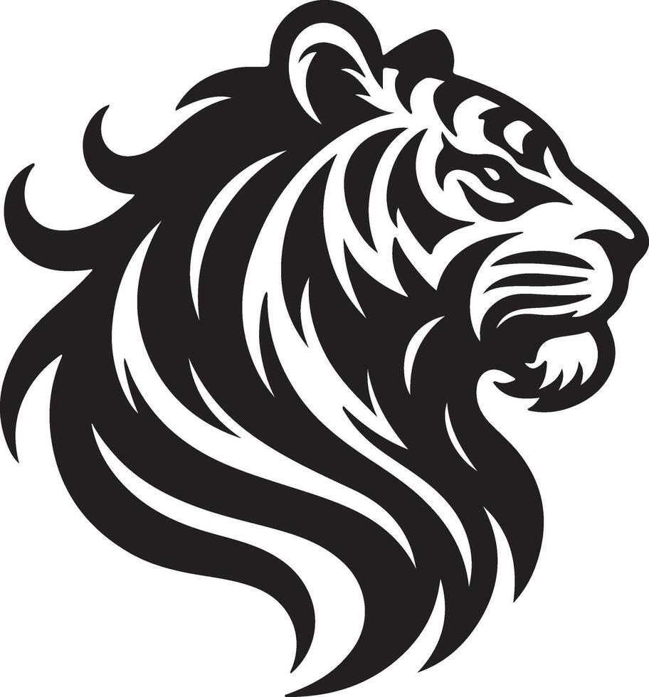 Elegant Tiger Head Wild Animal Logo Simple Minimalist Design Template vector