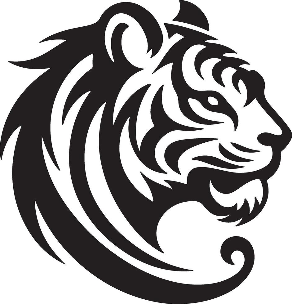Simple Tiger Head Logo Template Minimalist Wild Animal Design vector