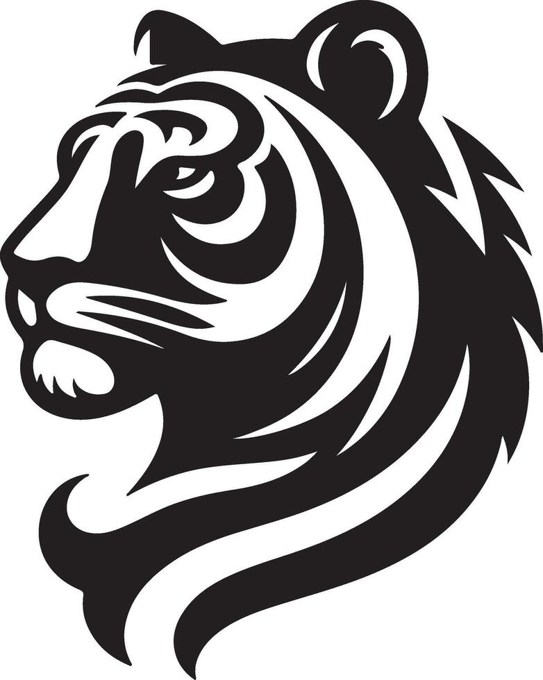 Modern Minimalist Tiger Head Logo Template for Wild Animal Design vector