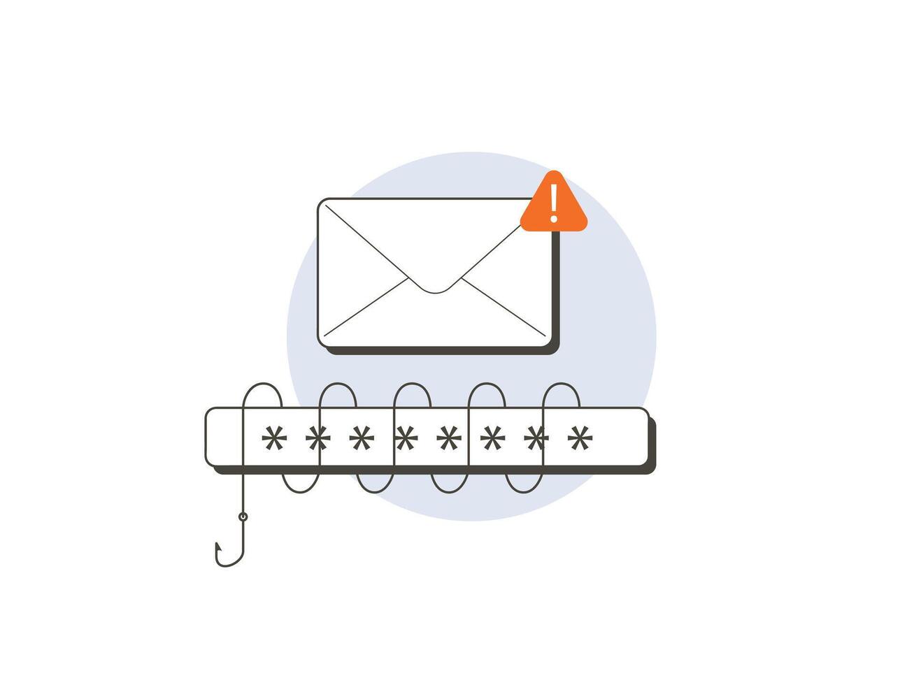 E mail phishing. cyberattack with fraudulent scam emails vector