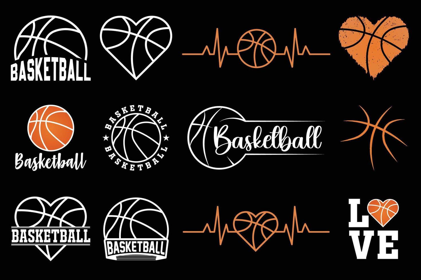Basketball Typography and Basketball Bundle vector