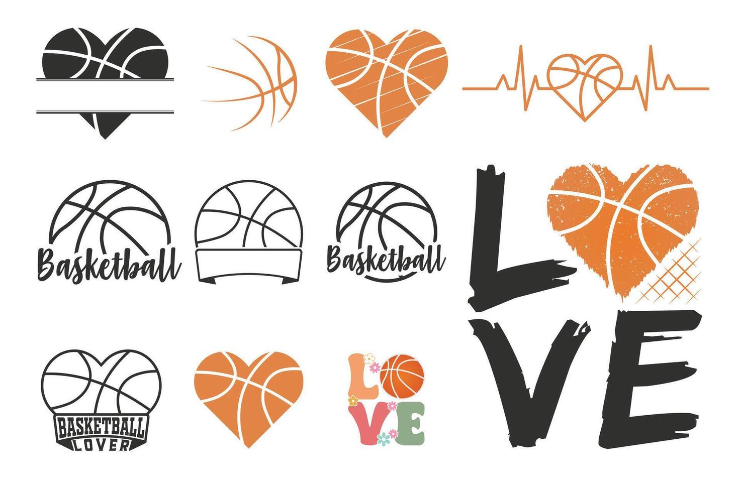 Basketball Typography Bundle For Basketball Lovers vector