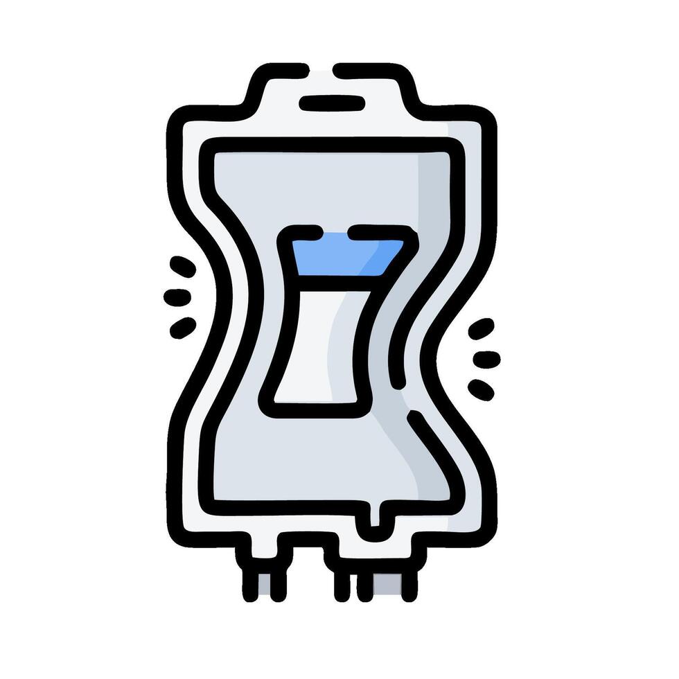 A small container with a blue liquid inside vector