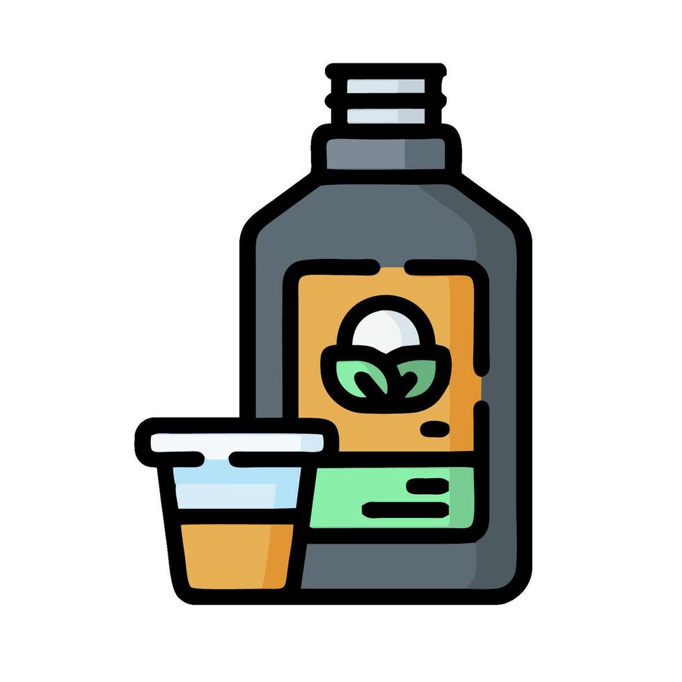 A bottle of tea and a cup of tea vector