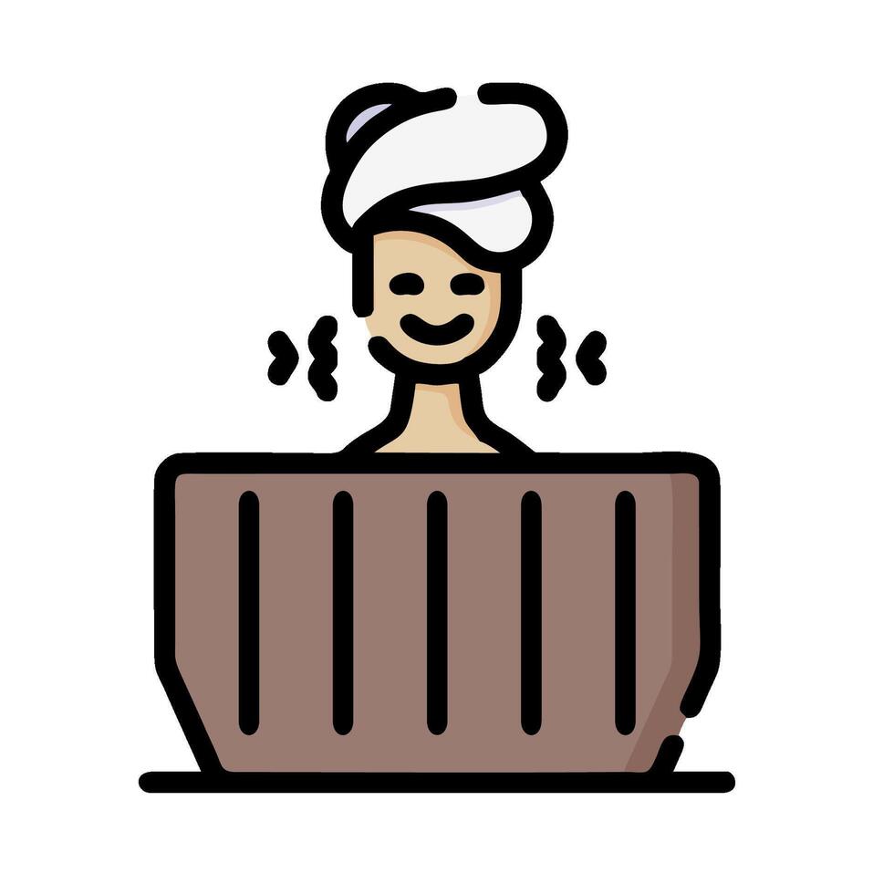 A woman is taking a bath in a bathtub vector