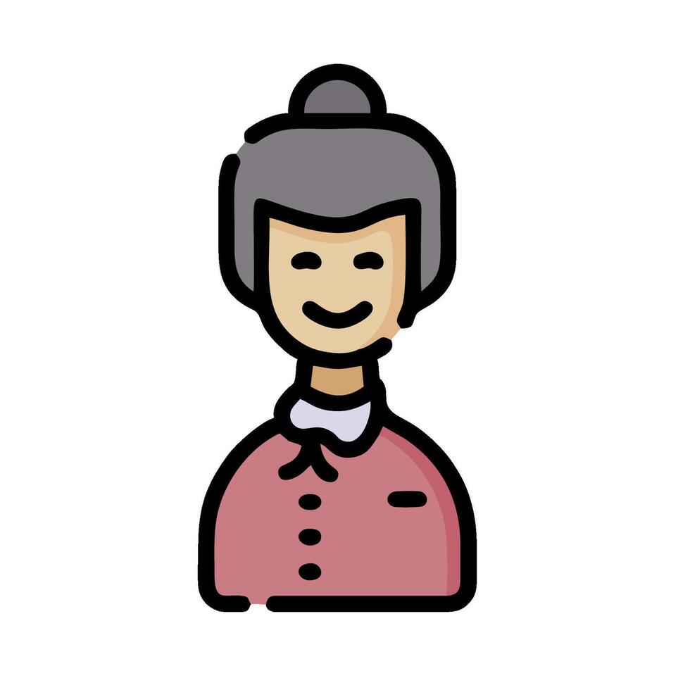 A cartoon woman with a bow tie on her head vector