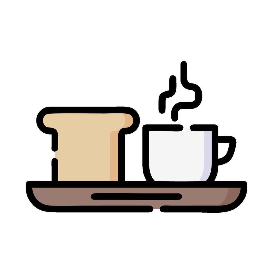 Coffee and toast icon illustration vector