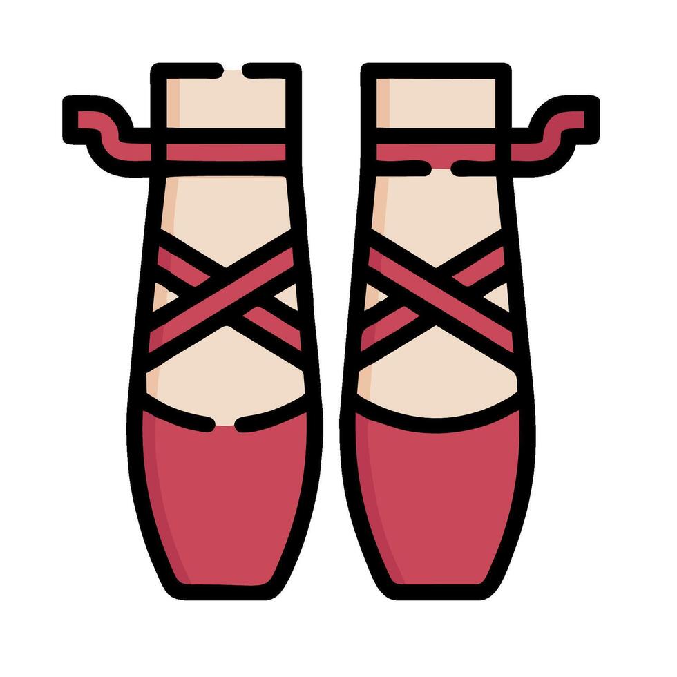 Pointe shoes ballet shoes icon illustration design vector