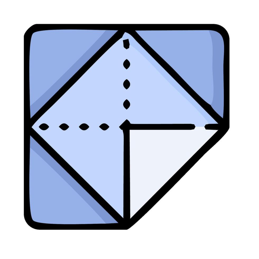 A blue and white square with a line through it vector