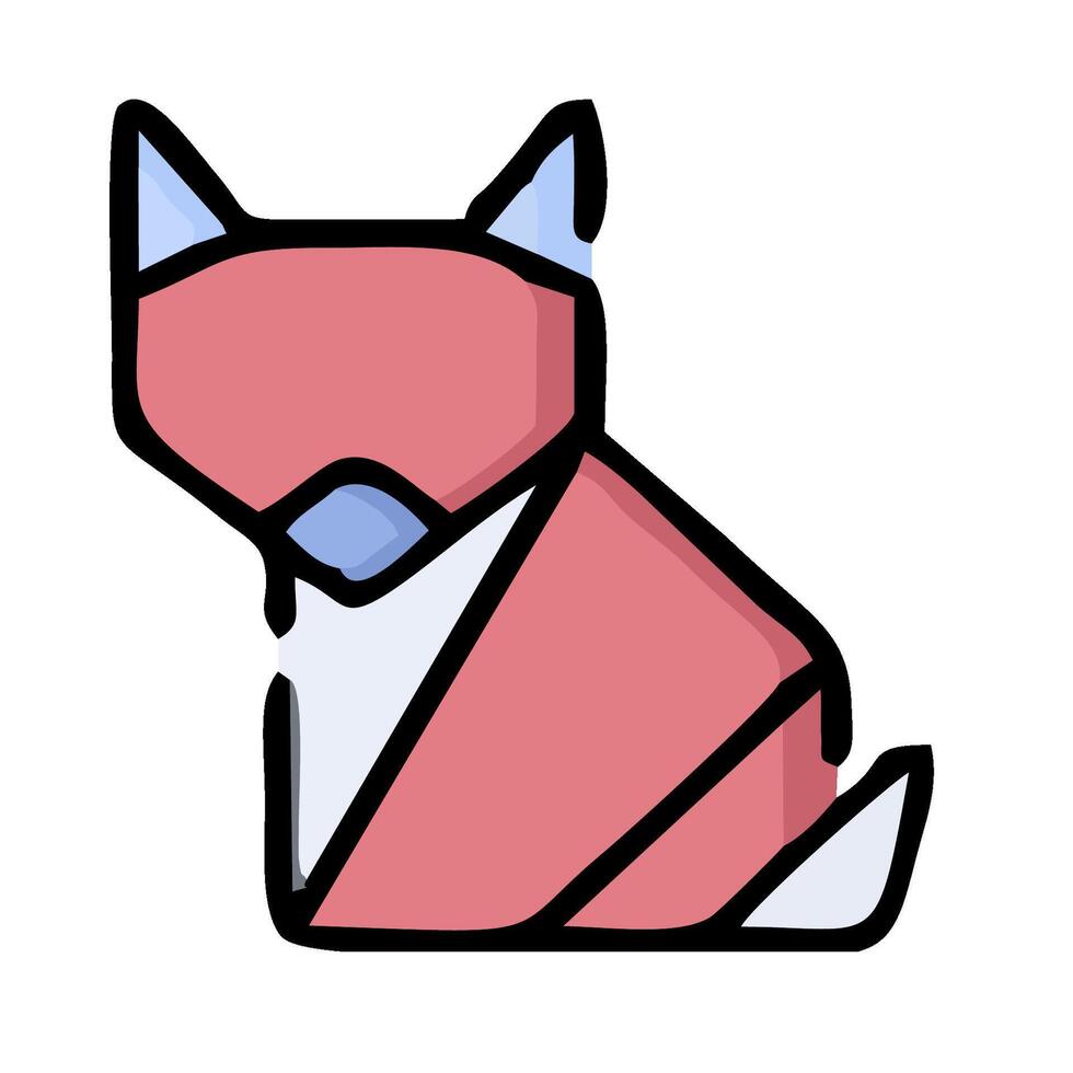 A cartoon cat with a blue and pink face vector