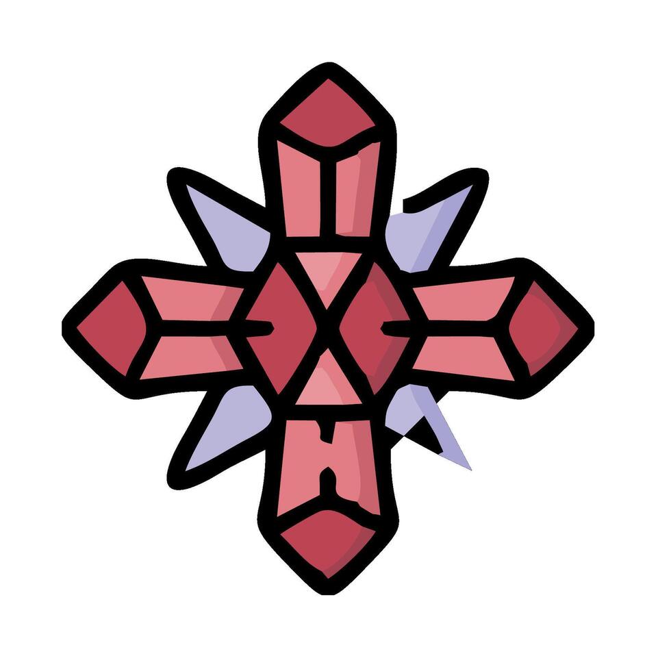 A pink star with a cross on it vector