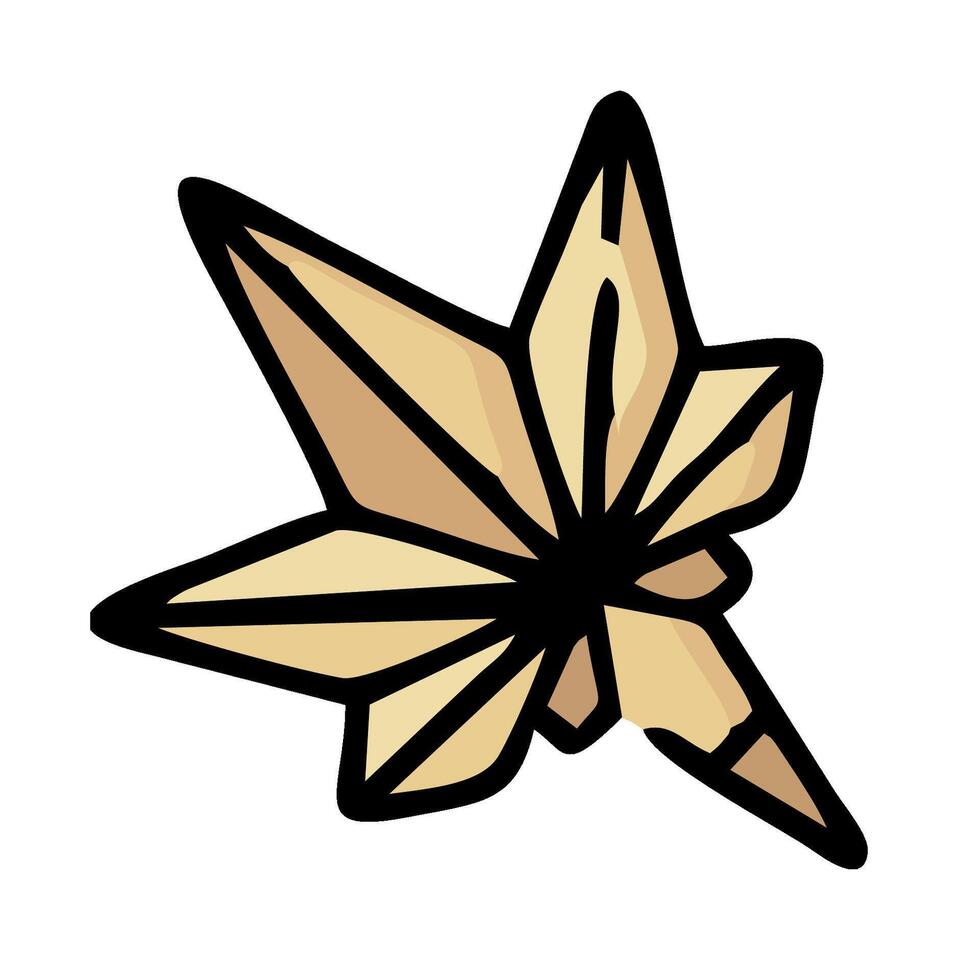 A cartoon leaf with a long stem vector