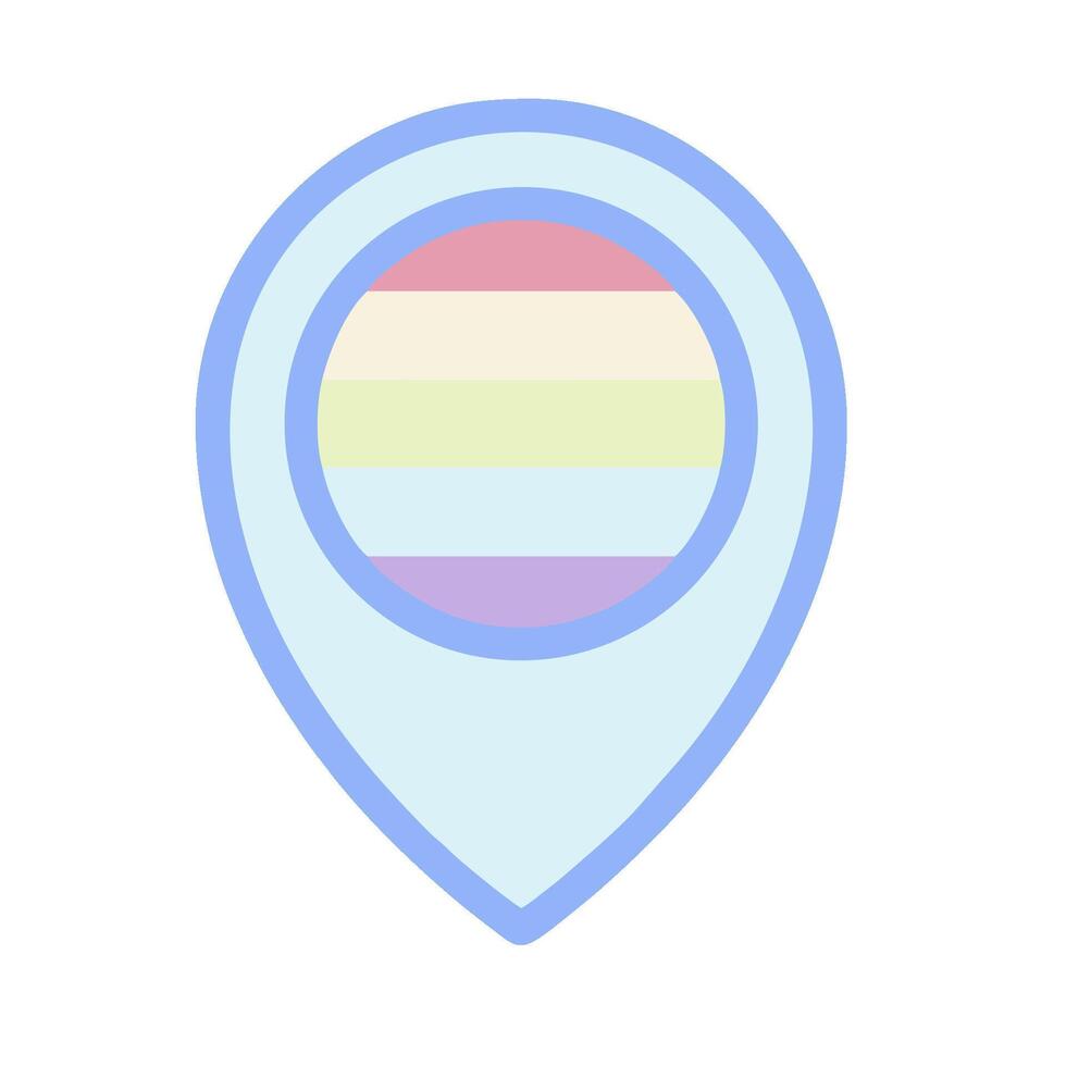 A map pin with a rainbow flag on it vector