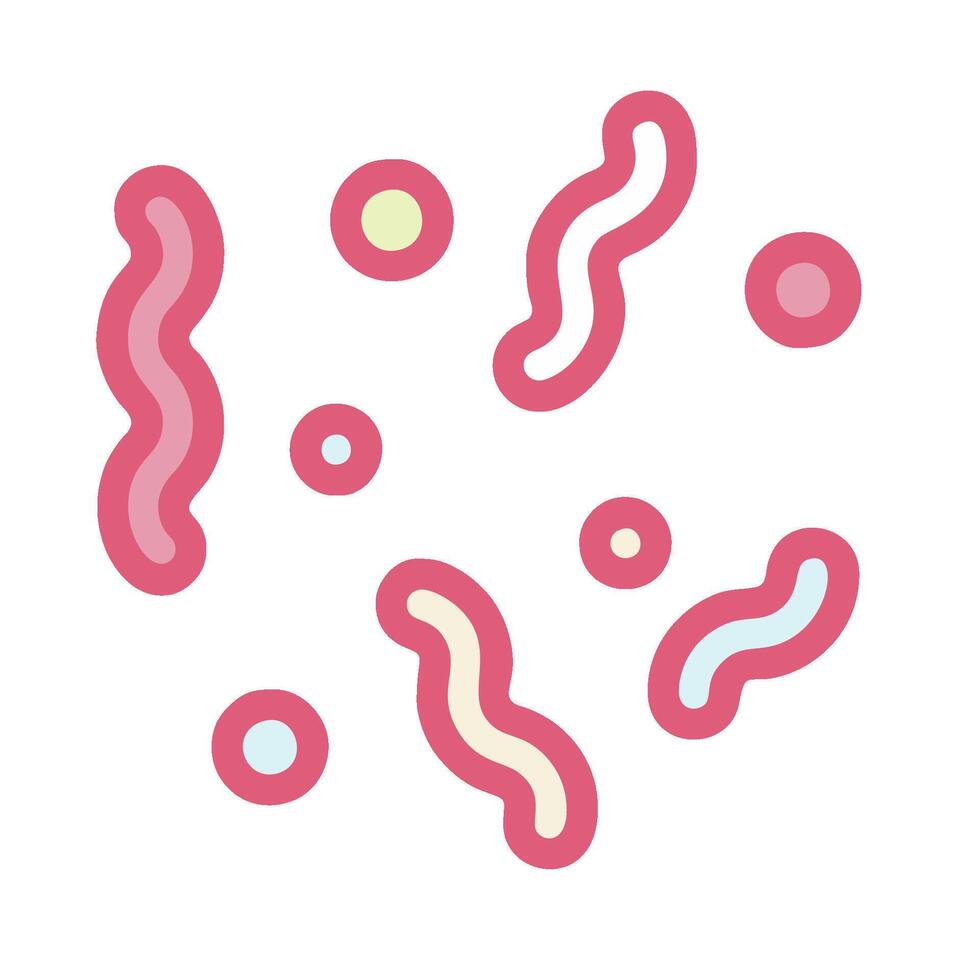A pink and blue icon of bacteria and viruses vector